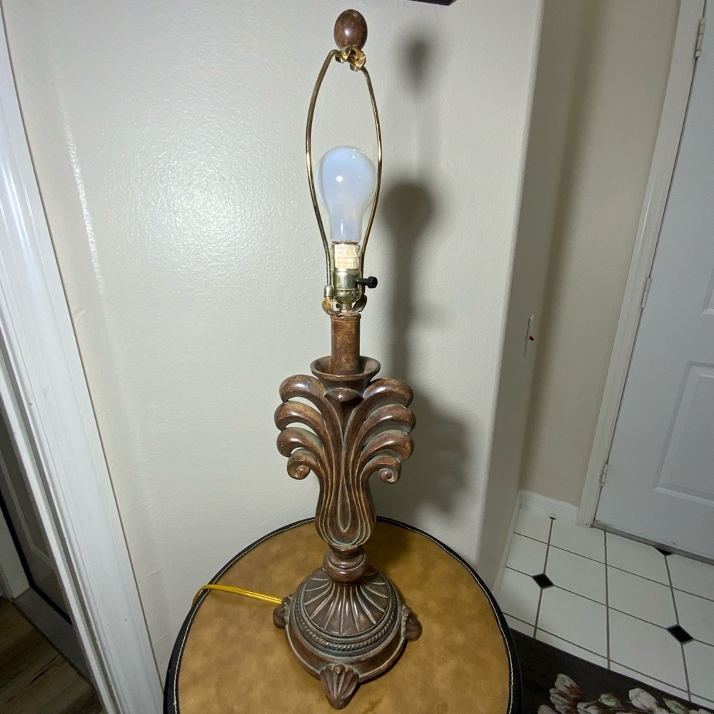 Tuscan Style Bronze Acanthus Table Lamp 27” No Shade - Picture 7 of 13
